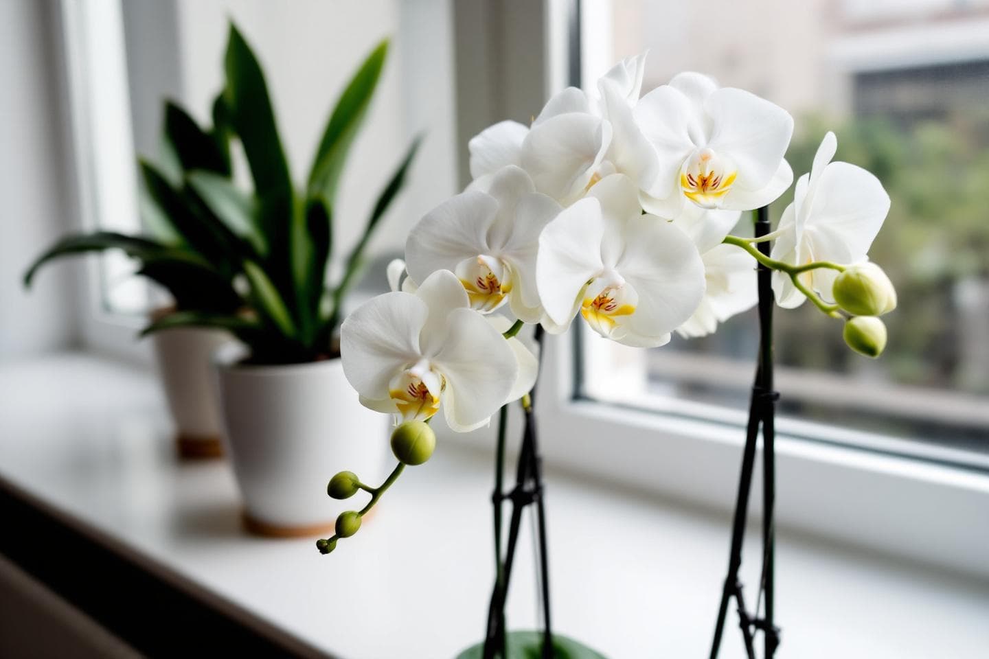 Beautiful phalaenopsis orchid in bloom indoors