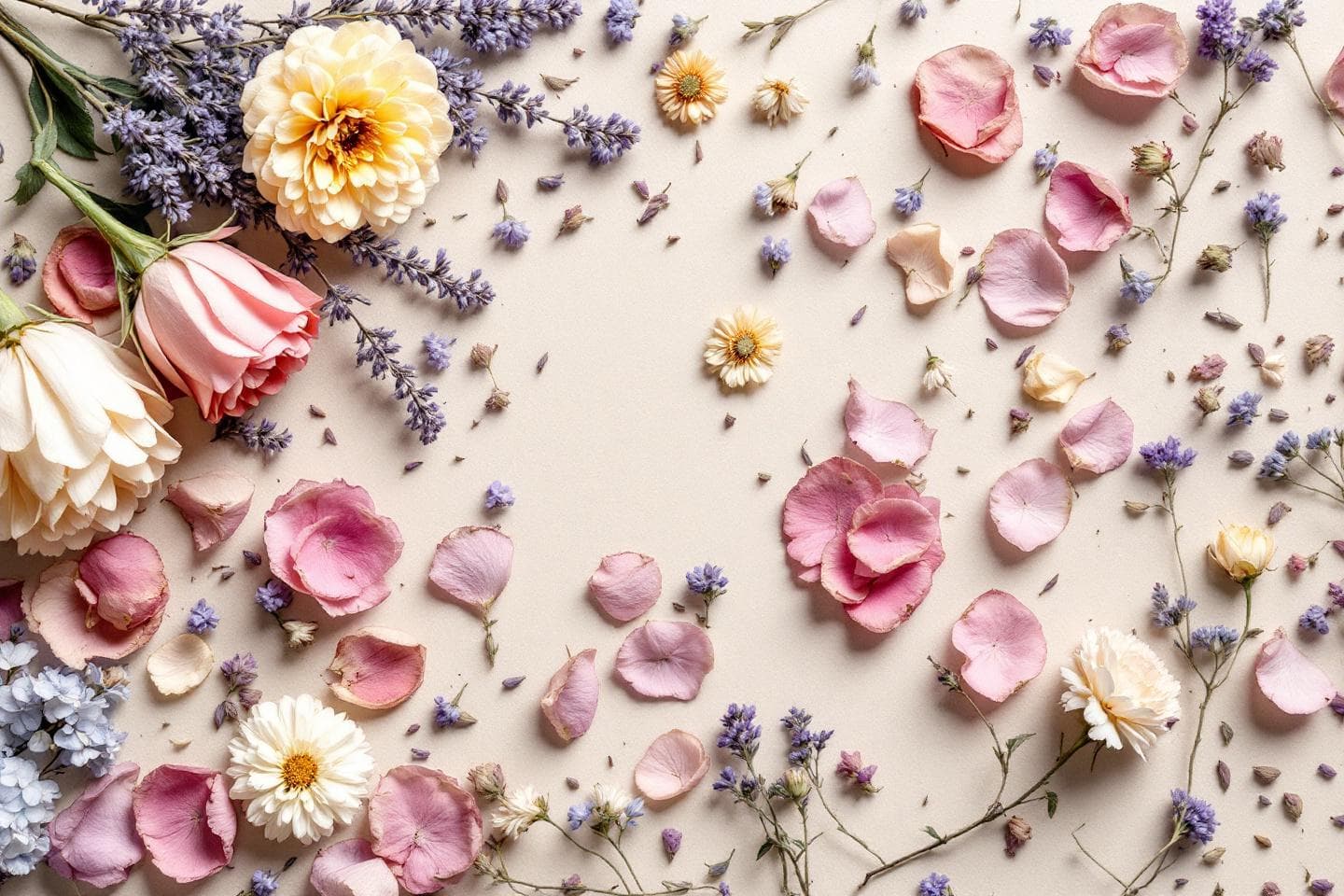 Bundles of flowers hanging upside down to dry from a string